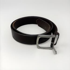 Gap Mens Brown Leather Belt Size 36 Casual Classic Silver Buckle